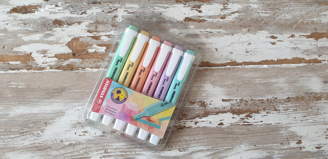 Stabilo Pastel Highlighters Pack of 6 Etsy