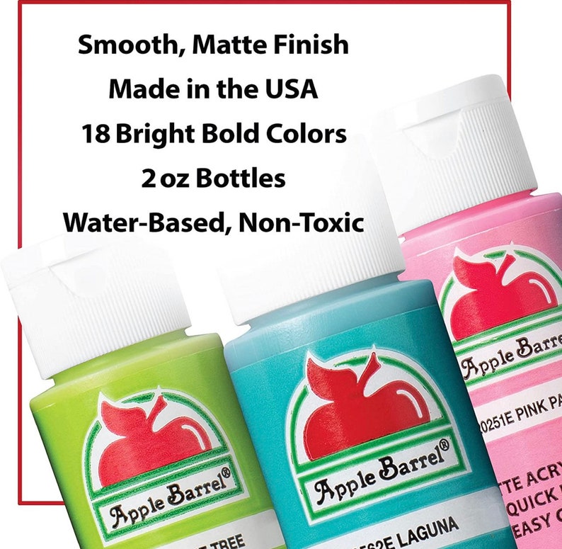Apple Barrel Acrylic Paint Set 16 Piece 2ounce Etsy