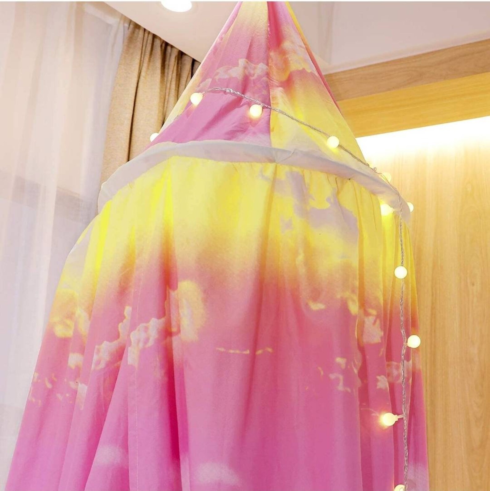 Girls Rainbow Canopy Bed for Kids Princess Cloud Sky Mosquito Etsy