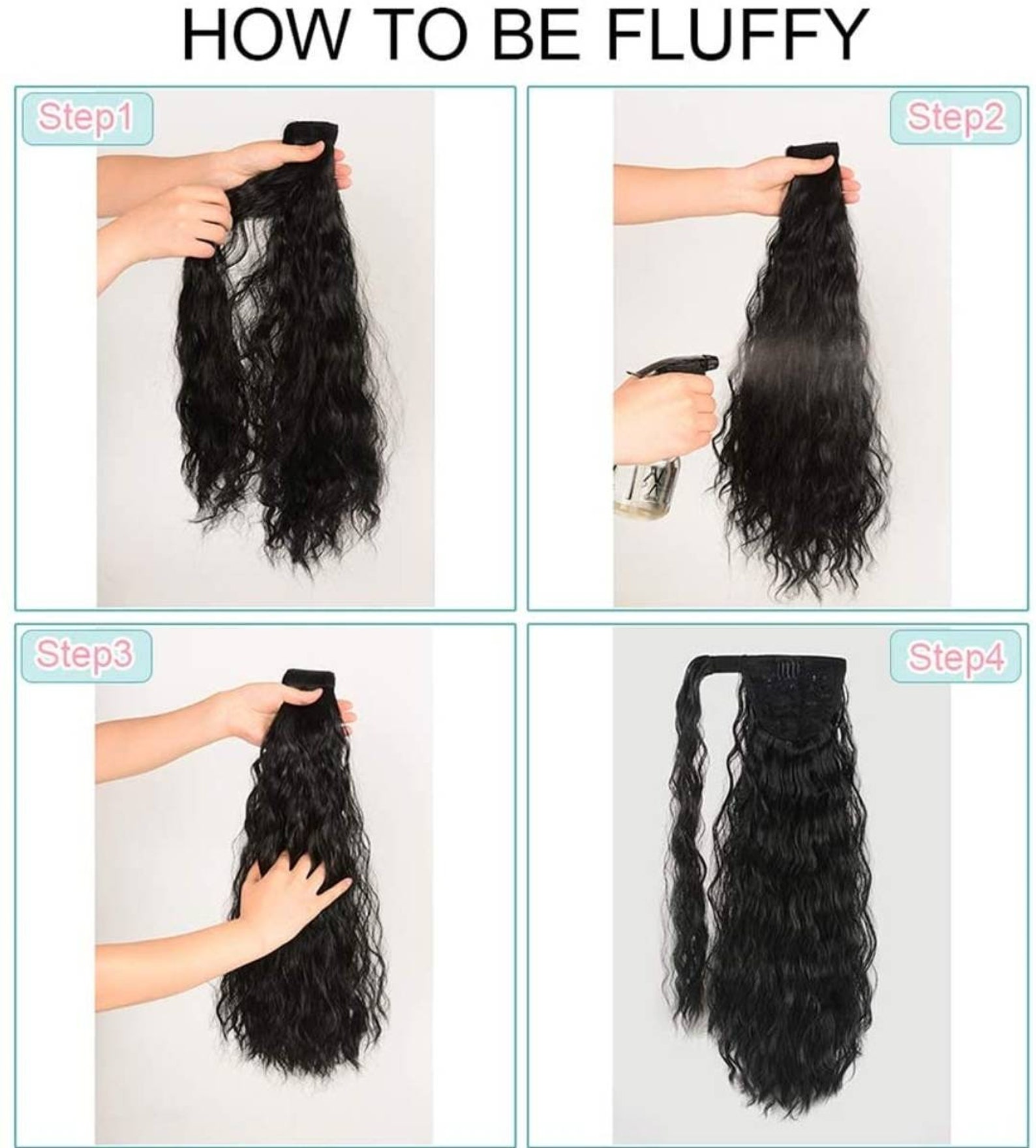 Corn Wave Ponytail Extension Clip in 22 Inch Long Wavy for Etsy