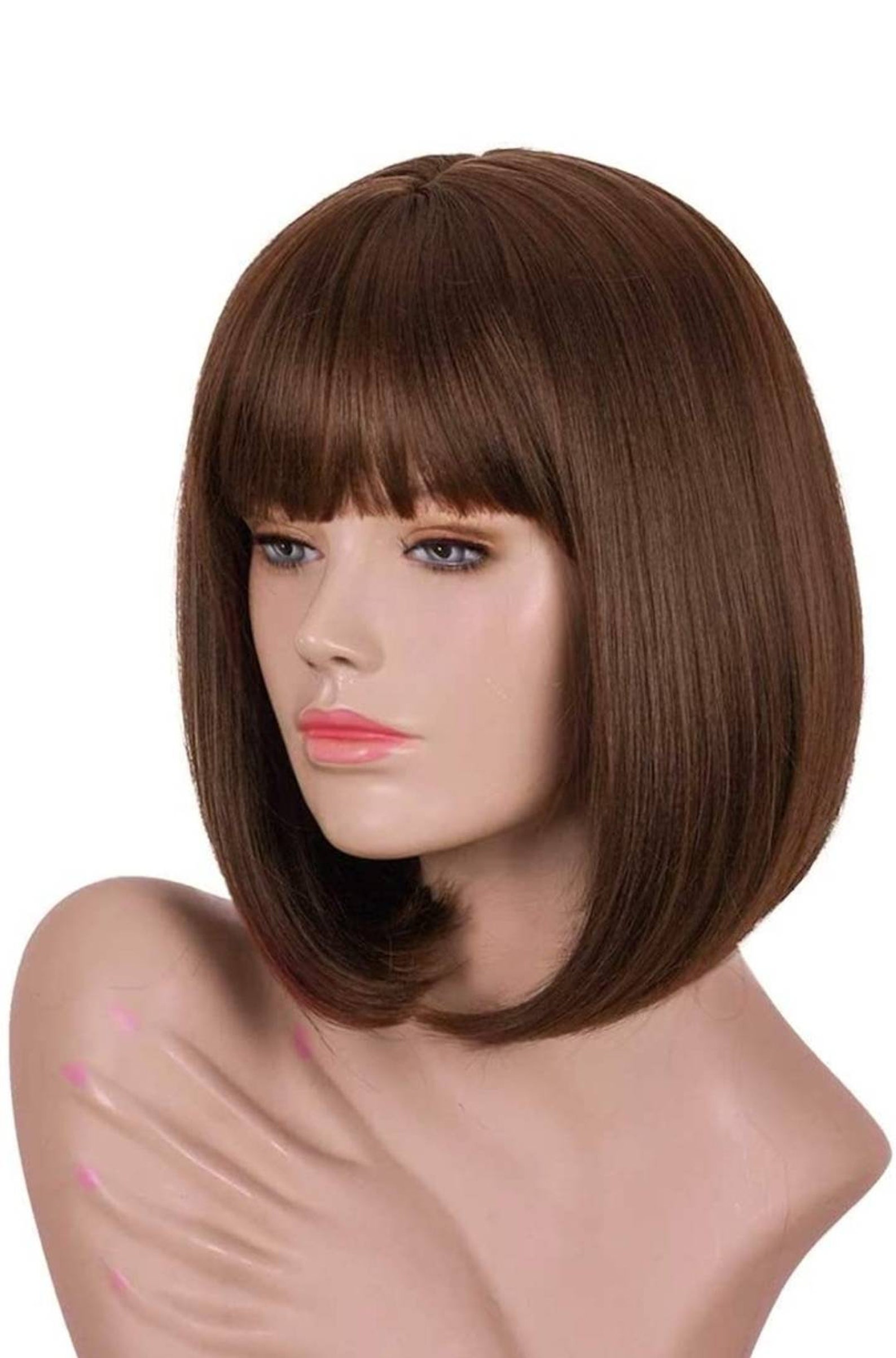 Dark Brown Bob Wig for Women 12'' Heat Resistant Etsy