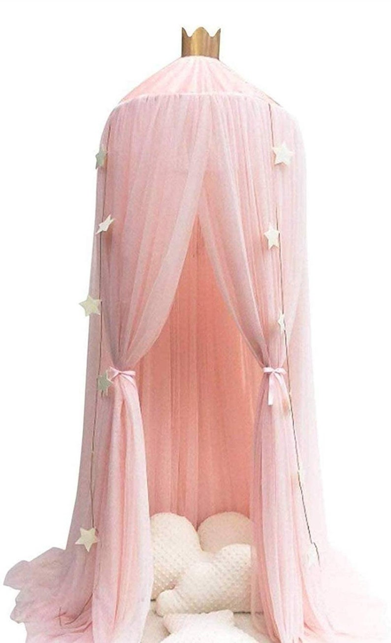 Pink Bed Canopy Premium Yarn Play Tent Bedding for Kids Etsy