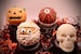 Halloween Hot Chocolate Bombs 4-Pack Mummy, Pumpkin, Eyeball, Skull. Pumpkin Spice, Salted Caramel, White Chocolate, Milk Chocolate 