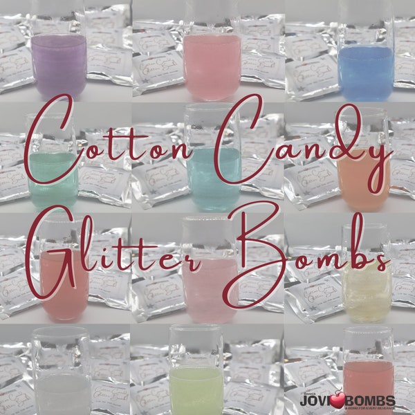 Cotton Candy Glitter Bombs for Champagne or any fizzy drink.