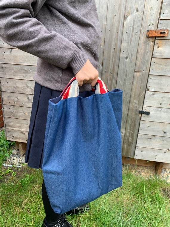 Blue Jean Tote Bag Long Tote Bag Jean 