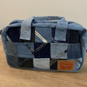 Bolso tote de patchwork de mezclilla hecho a mano