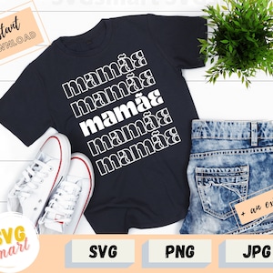 Mamãe SVG PNG JPG Cut File - Arte vectorial para silueta & Cricut - Archivo digital, Presente para Mãe
