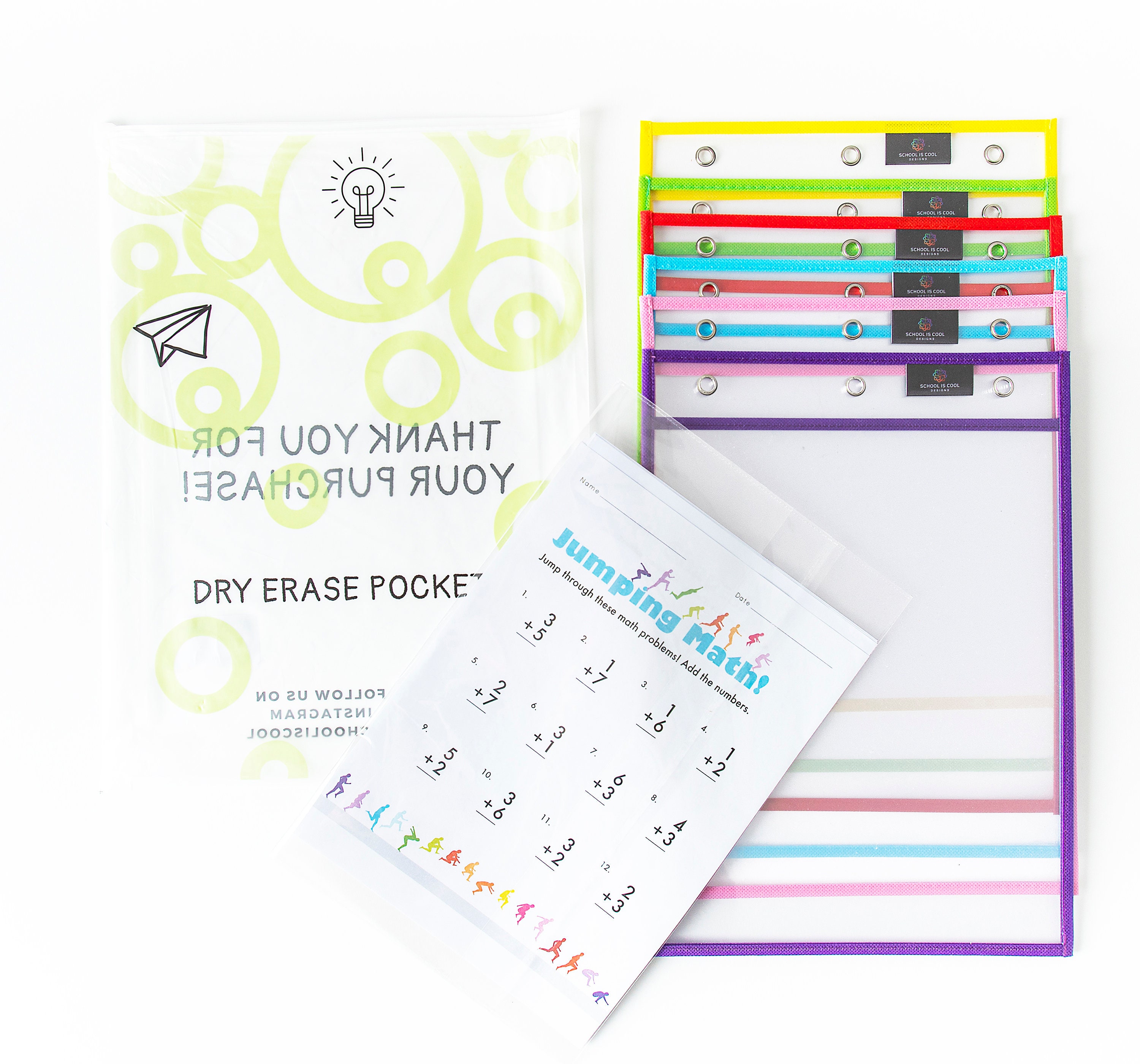 Dry Erase Pocket Sleeves with Tracing Practice Paper 6 Pack Etsy