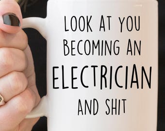 Electrician Graduation Gift Mug, Funny Electrician Cup