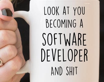 Software Developer Graduation Mug, Funny Coder Gift