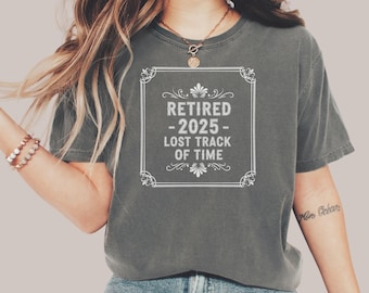 Pensioenshirt voor gepensioneerde 2025, grappig gepensioneerd T-shirt, cadeau voor gepensioneerden, verloren tijd T-shirt, shirt pensioenfeest, T-shirtontwerp