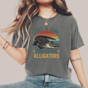 Alligator Lover Shirt for Girls, Reptile Enthusiast Tee, Gift for Alligator Fans, Just a Girl T-Shirt, Alligator Love Tee, T-Shirt Design