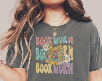 Shirt boekenwurm voor lezers, T-shirt boekenliefhebber, cadeau voor bibliofielen, T-shirt leesliefhebber, T-shirt boekenwurm, T-shirt boekenwurm, schattig boekshirt, T-shirtontwerp