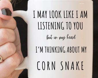 Corn Snake Mug, Corn Snake Gifts, In My Head I'm Thinking About My Corn Snake Mug, Pet Lover Gift Idea, Animal Lover Present.