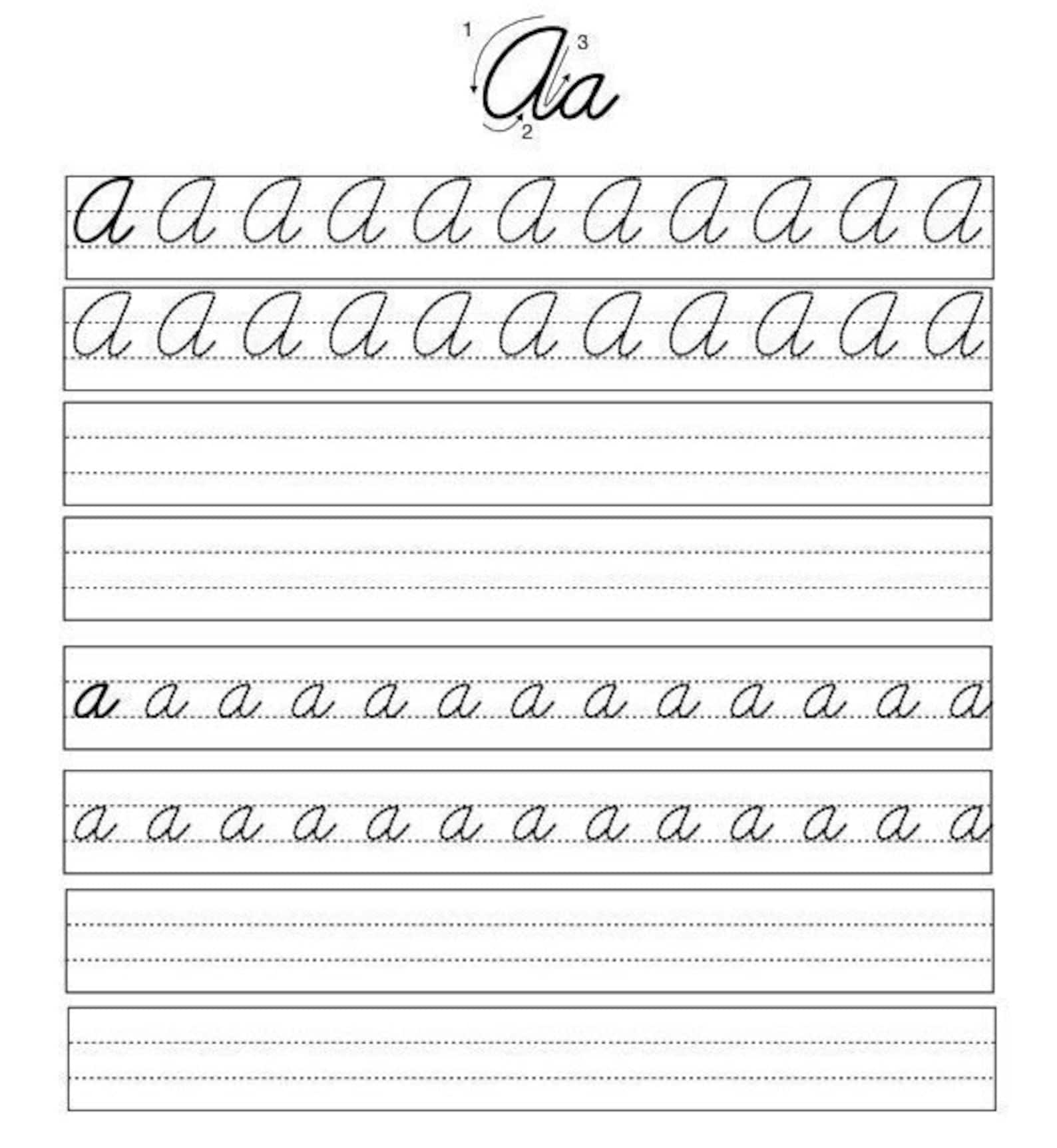 Practice cursive writing for beginners downloadable etsy