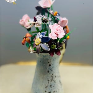 Handmade Glass Flowers - Custom Bouquet - Choose Your Colors - Collectible Glass Art - Shades of Pink - Romantic Gift