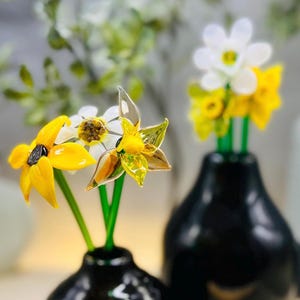 Handblown Glass Flowers -  Bright Hues - Yellow | Orange | Pink - Pick your favorites and design your own arrangement!