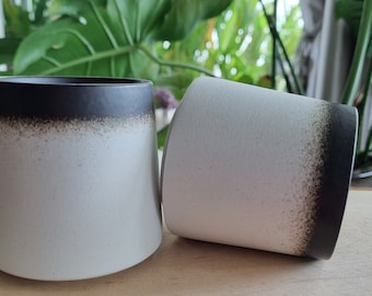 Handmade ceramic cups/Ceramic wine tumblers/ mugs without handle/ 250ml/ speckled juice cups/ tan speckled with black glaze