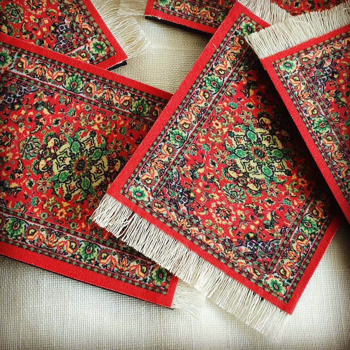 Persian Rug Coaster/Set of 5drink coaster/Persian/Coaster Etsy