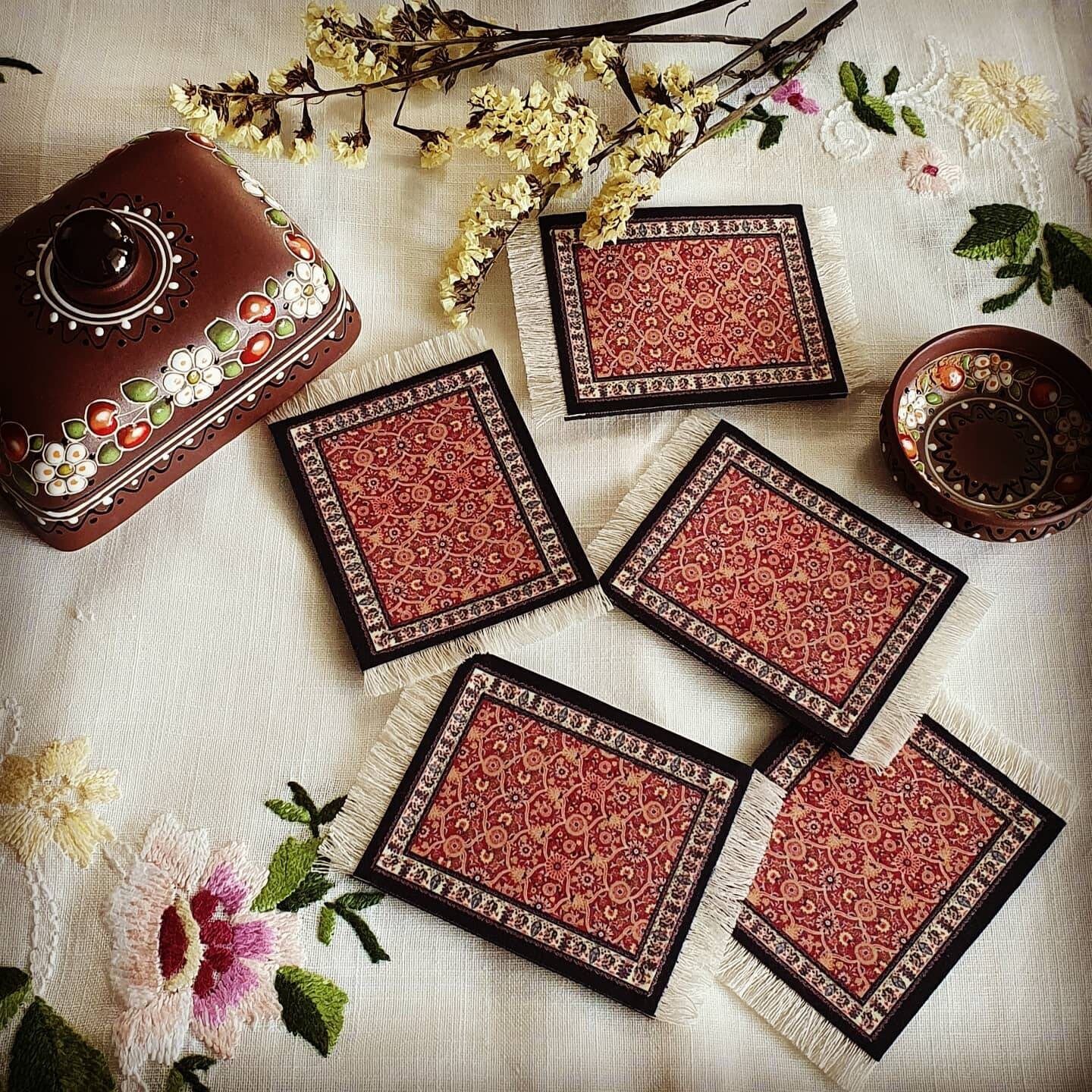 Persian Rug Coaster/Set of 5drink coaster/Persian/Coaster Etsy