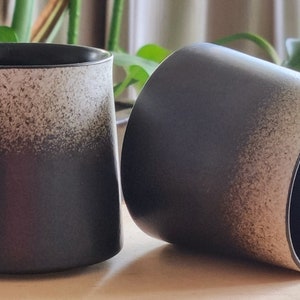 Black & White Handmade Speckled Ceramic Glass/ Ceramic Cup/ Mug/ Handless/250ml/10oz/ Coffee mug/ Juice Glass/ Drink glass