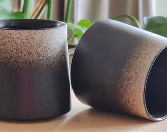 Black & White Handmade Speckled Ceramic Glass/ Ceramic Cup/ Mug/ Handless/250ml/10oz/ Coffee mug/ Juice Glass/ Drink glass