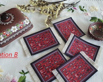 Persian Rug Coaster/Set of 6drink coaster/Persian/Coaster set/Coaster/Table Ware/Non slip/House warming gift/gift set/gift for her.