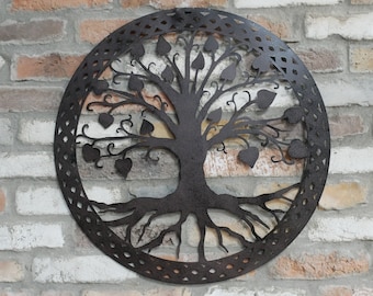 Black Metal Tree of Life Wall Art - Etsy UK