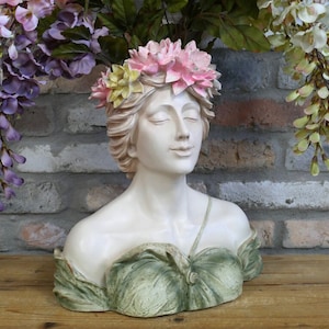 Greek Inspired Lady Head Planter | Head Planter | Lady Planter | Indoor and Outdoor Planter