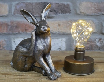 Resin Hare Ornament | Realistic Thumping Rabbit Sculpture