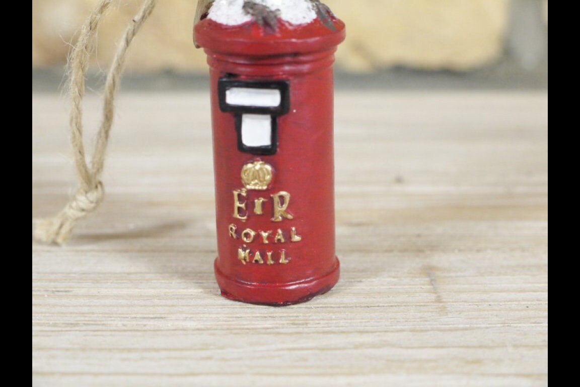 Robin on Royal Mail Post Box Tree Decoration Etsy UK