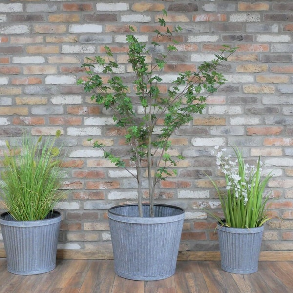 Set of 3 Metal Tub/Planters