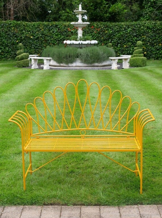 Yellow metal bench discount