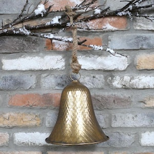 Large Golden Hanging Metal Bell