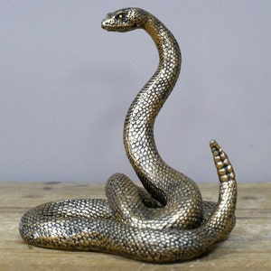 Golden Rattle Snake Ornament | Rattle Snake | Snake Ornaments | Quirky Home Ornaments | Golden Snake | Reptile Ornaments | Snake Themed Gift
