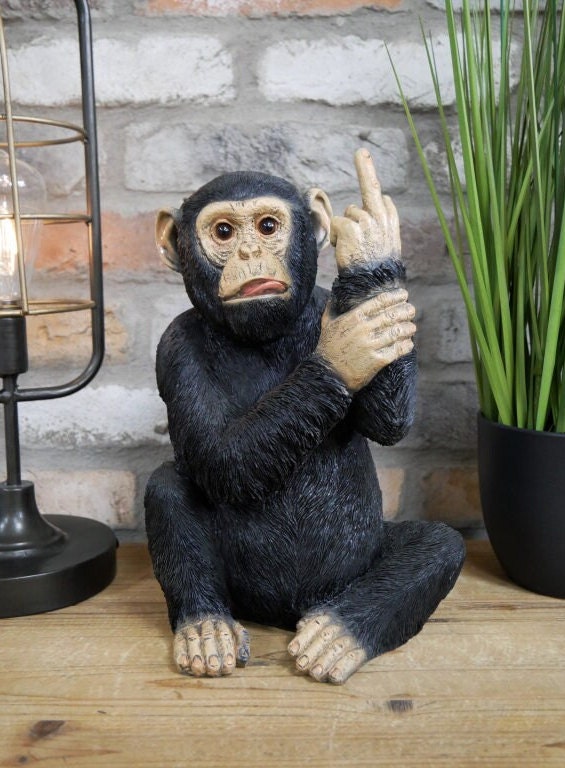 Large Resin Middle Finger Monkey Ornament | Funny Home Decor - Etsy