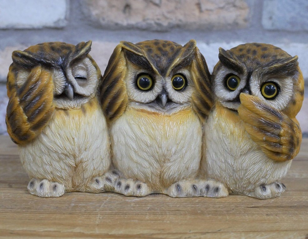 3 Wise Owls Ornament | See, Hear, Speak No Evil Ornament | See No Evil Ornament | Speak No Evil Orna