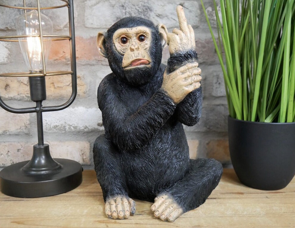 LARGE Cheeky Middle Finger Monkey Ornament | up Yours Monkey