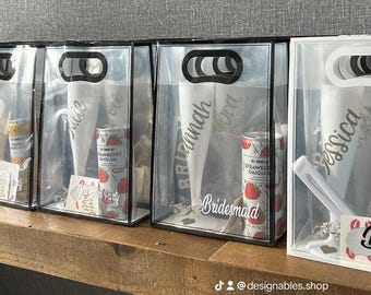 Personalized Frosted PVC Gift Bag: Bridesmaid Souvenir Keepsake