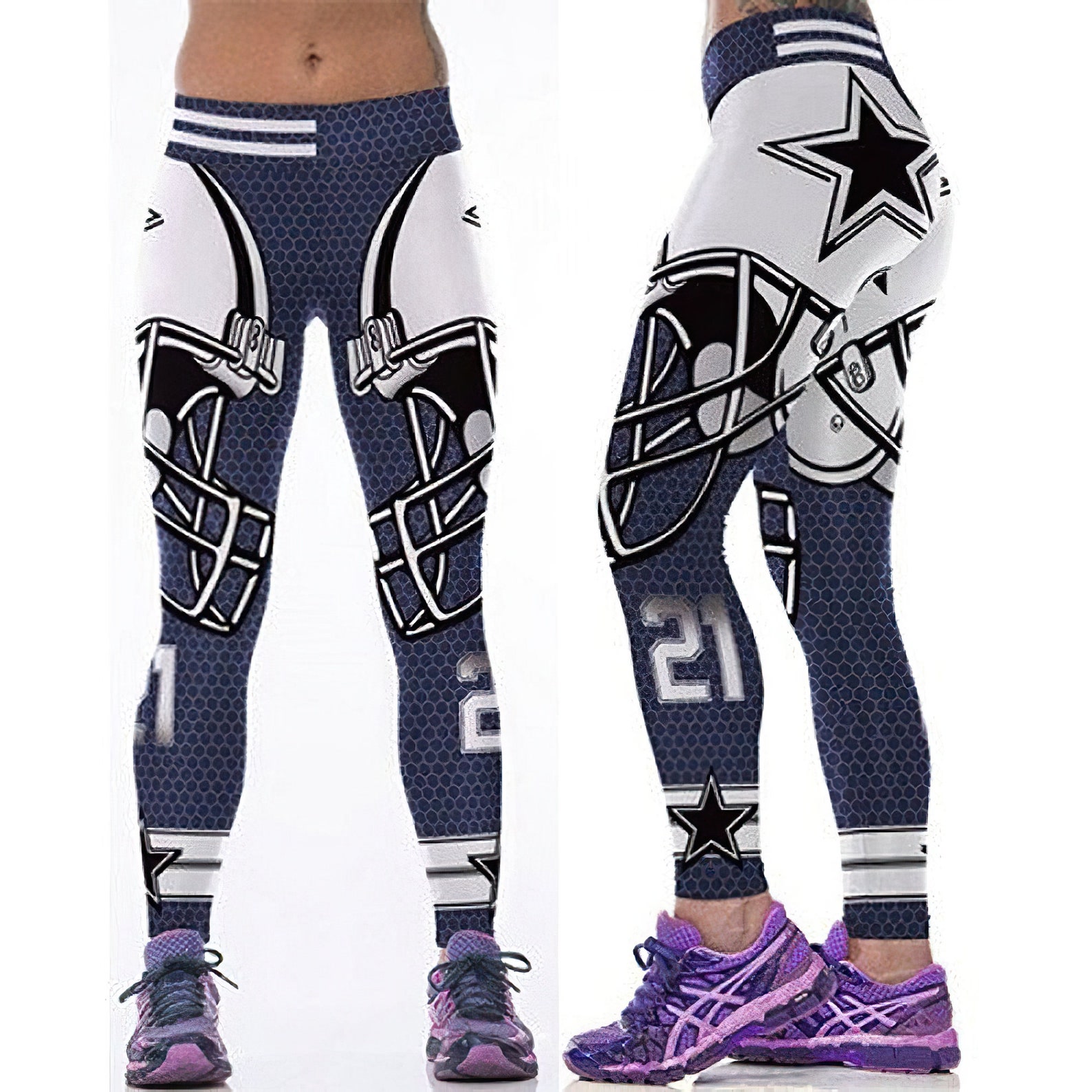 Dallas Cowboys NFL women's leggings Well designed high | Etsy