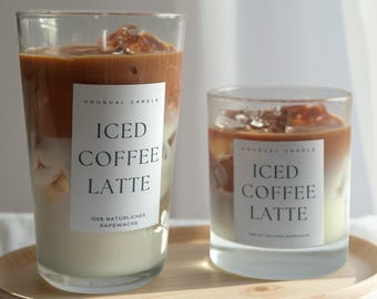 Coffee Candle in a Glass – Iced Coffee Scented Candle – Gift for Coffee Lovers – Hand-Poured Scented Candle