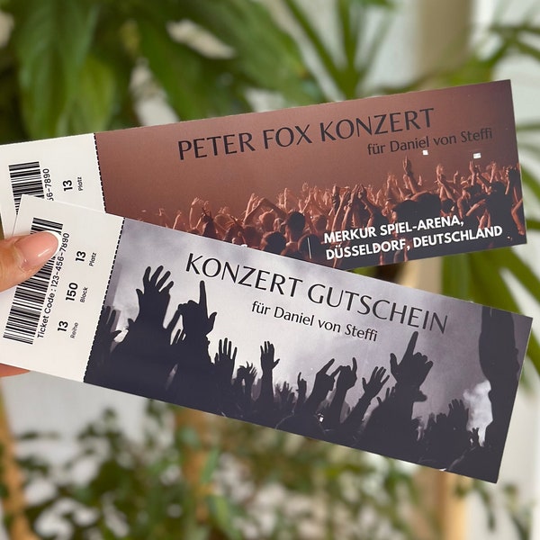 Konzertticket personalisiert | Konzert Gutschein | Eintrittskarte | personalisiertes Ticket | Konzert