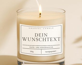 Personalisierte Duftkerze – Wunschtext Kerze im Glas mit Holzdeckel – Geschenk zum Geburtstag