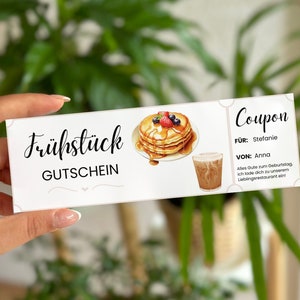 Gutschein Frühstück | Einladungskarte Freundin | Gutschein Frühstück / Gutschein Essengehen Brunch Kaffee