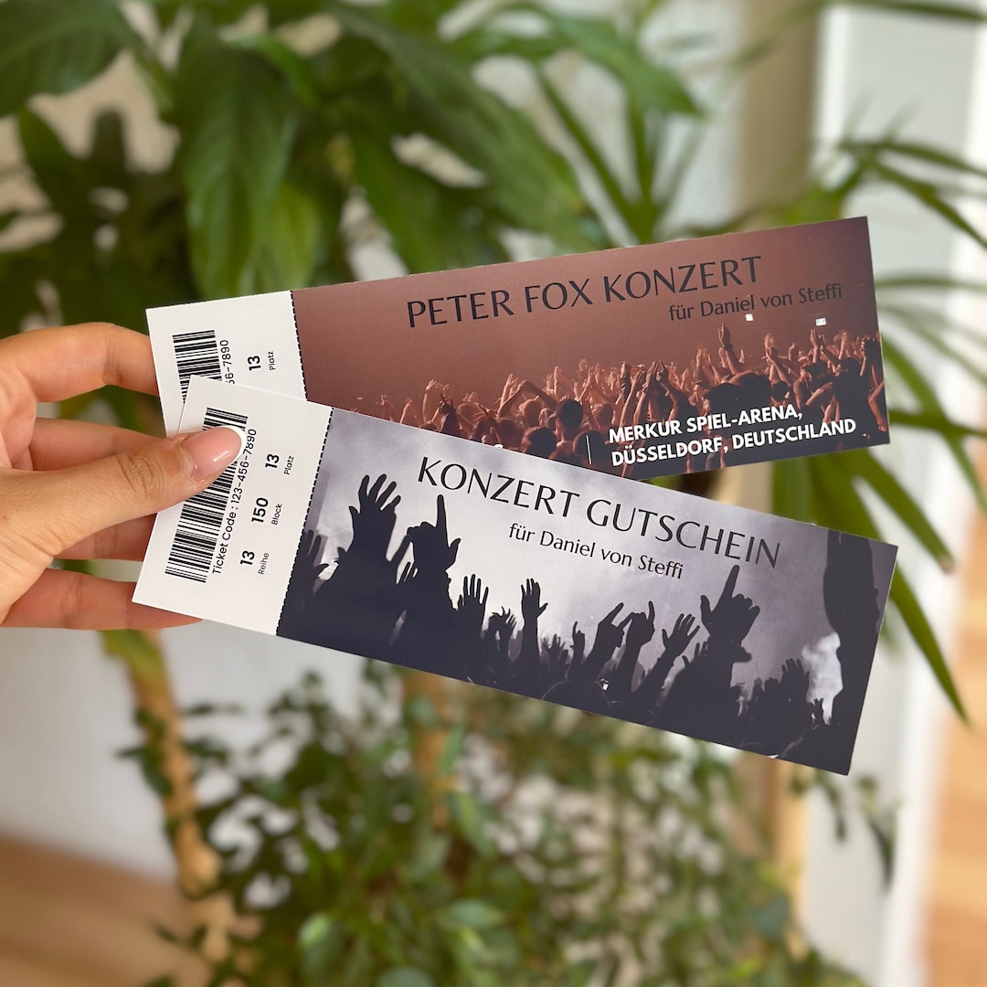 Konzertticket personalisiert | Konzert Gutschein | Eintrittskarte ...
