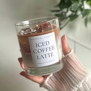 Coffee Candle in a Glass – Iced Coffee Scented Candle – Gift for Coffee Lovers – Hand-Poured Scented Candle image 5