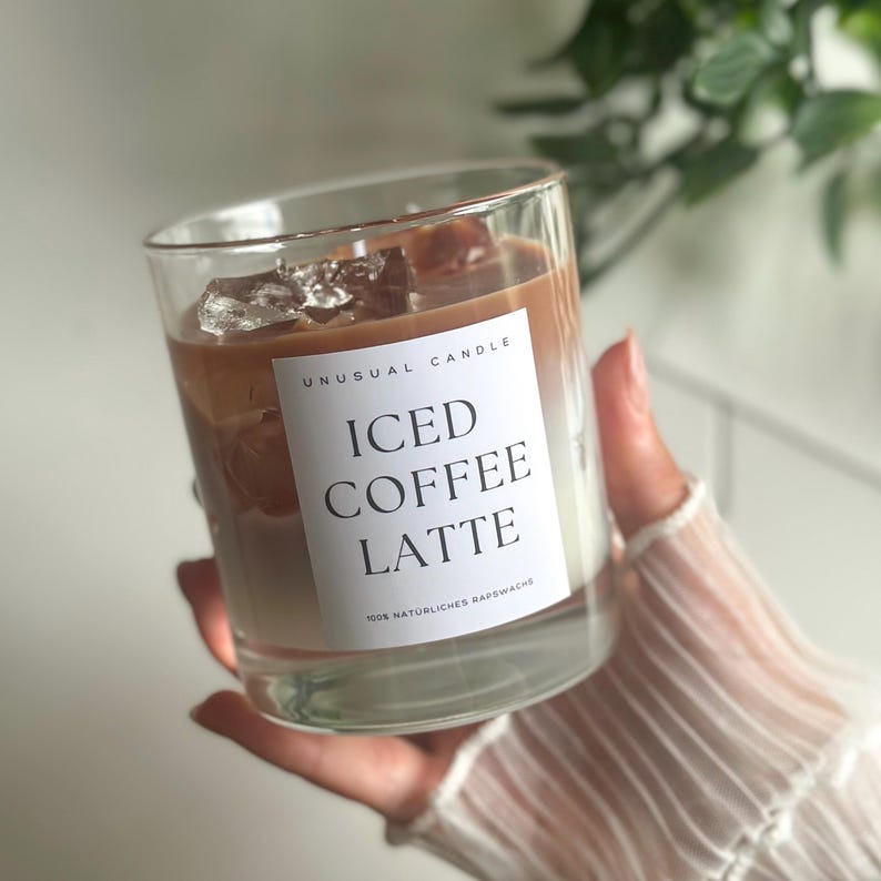 Coffee Candle in a Glass – Iced Coffee Scented Candle – Gift for Coffee Lovers – Hand-Poured Scented Candle image 5
