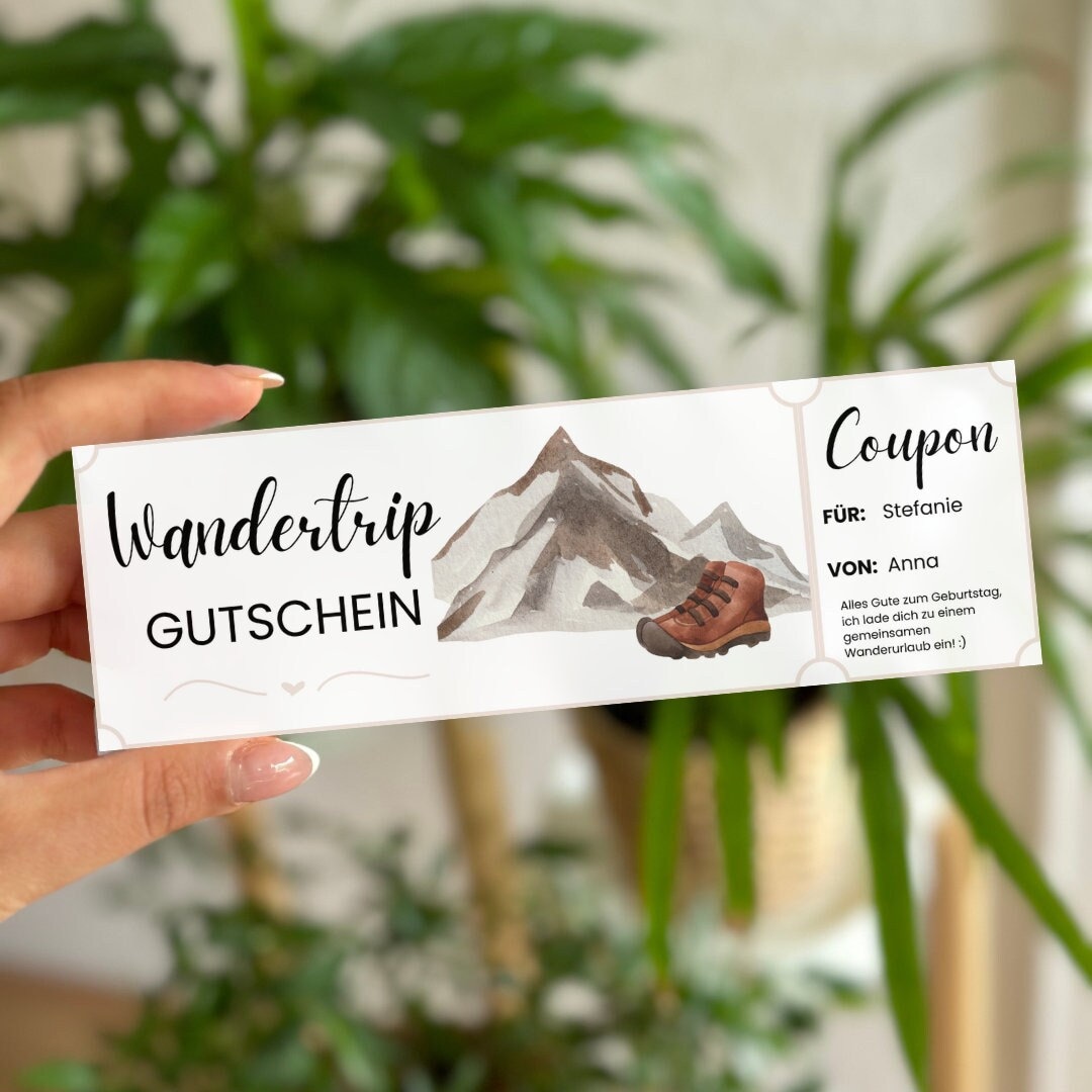 Voucher Hiking Voucher Excursion Voucher Hike Gift Etsy