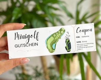 Minigolf voucher - Minigolf gift voucher - Minigolf surprise gift voucher