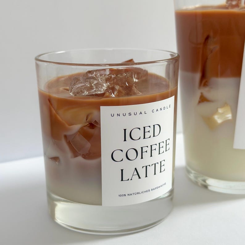 Coffee Candle in a Glass – Iced Coffee Scented Candle – Gift for Coffee Lovers – Hand-Poured Scented Candle image 2